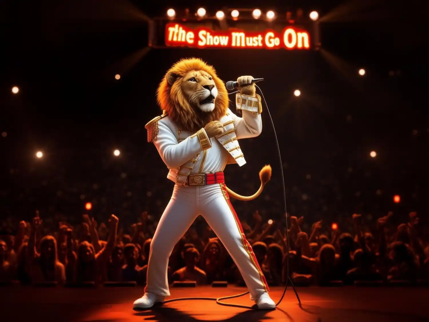 Símbolo. El León se convirtió en un emblema que  sigue representando a Milei. Imagen generada por IA.