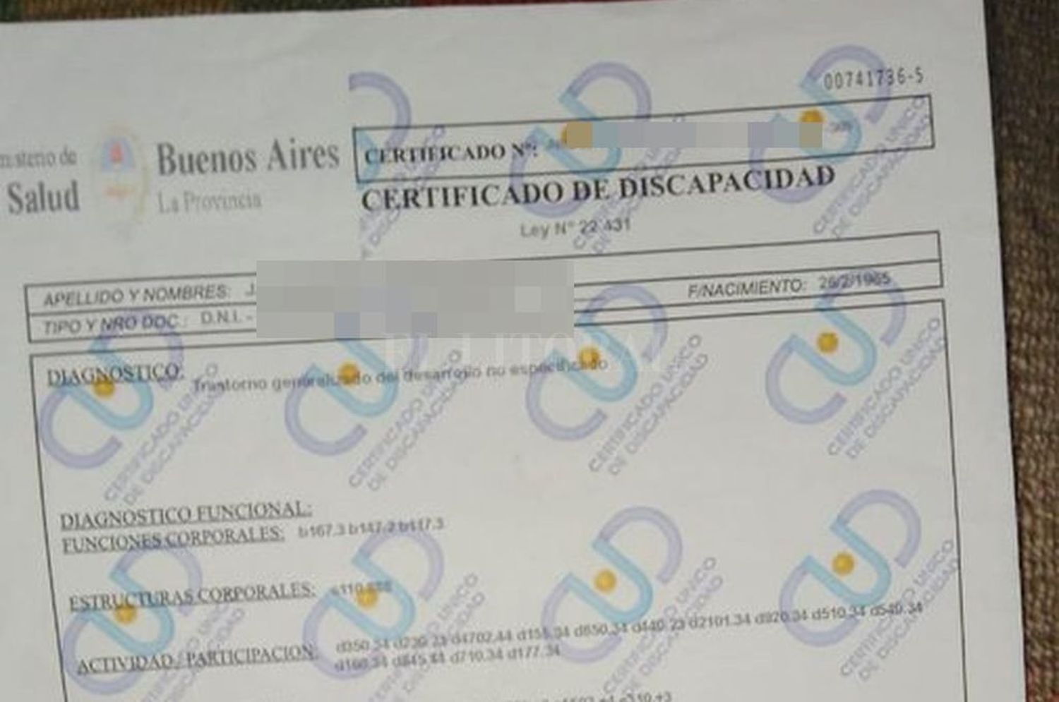 Prorrogan la vigencia del Certificado Único de Discapacidad