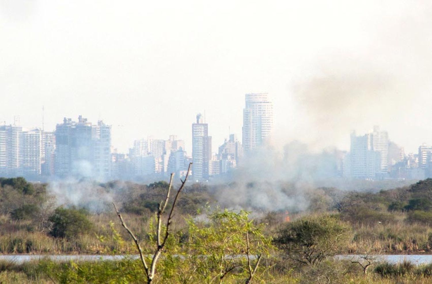 El humo no para: Rosario amaneció cubierta de un manto gris por los incendios en las islas