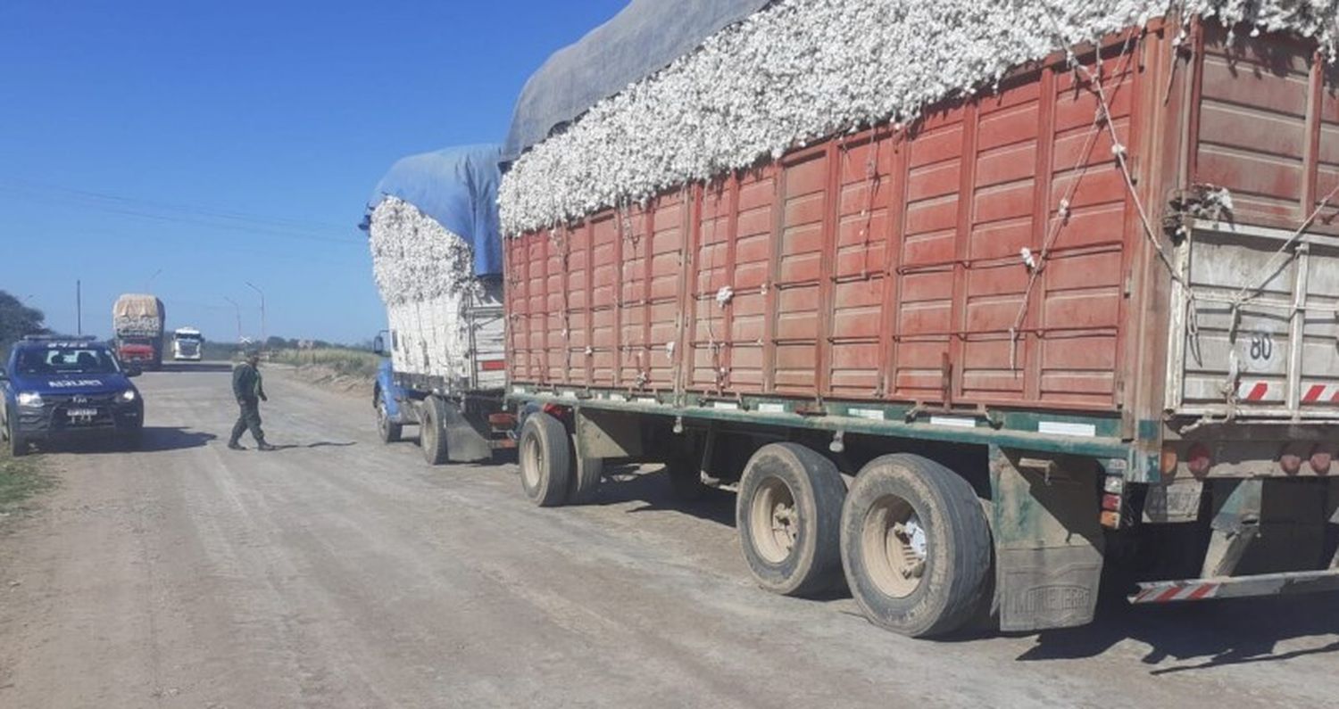 Decomisaron 120 toneladas de algodón y maiz de contrabando en el norte santafesino