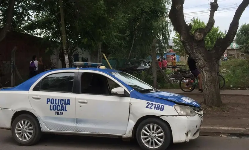 El lugar del hecho, en el momento de llegada de la Policía.