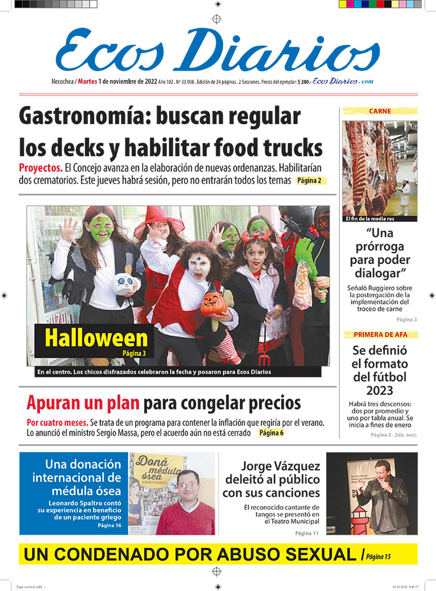 Tapa del 1 de noviembre de 2022