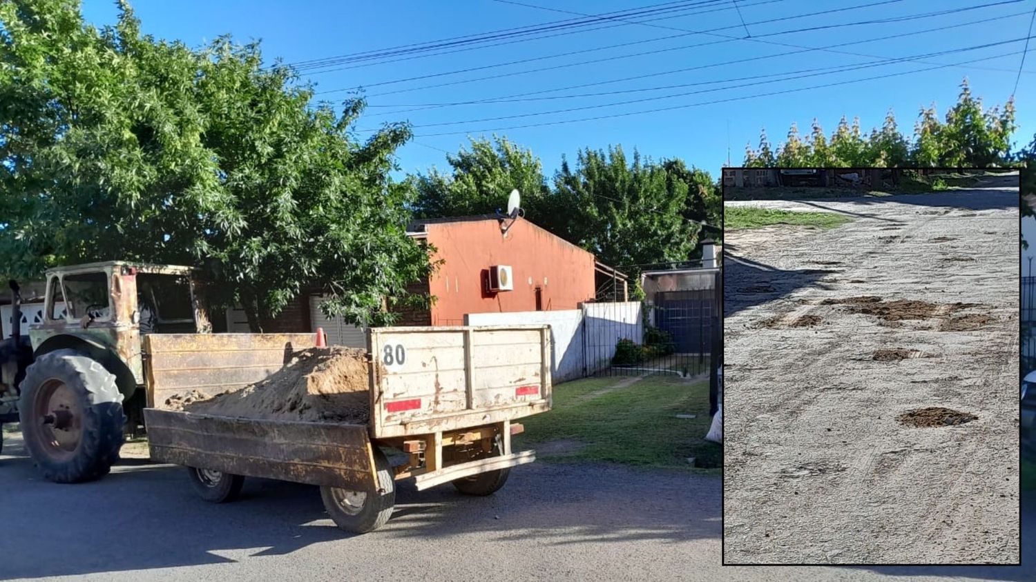 Un vecino se manifestó muy molesto al ver que tapaban los baches con tosca.