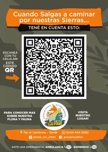 Crearon un código QR con información sobre flora y fauna nativas para quienes salgan a recorrer las sierras