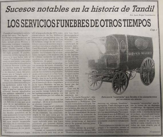 Capítulo 1: Los servicios fúnebres de otros tiempos