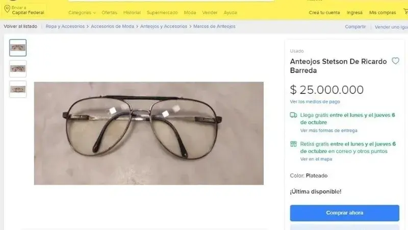 Una mujer asegura que tiene los anteojos del femicida platense Ricardo Barreda y los vende en 25 millones