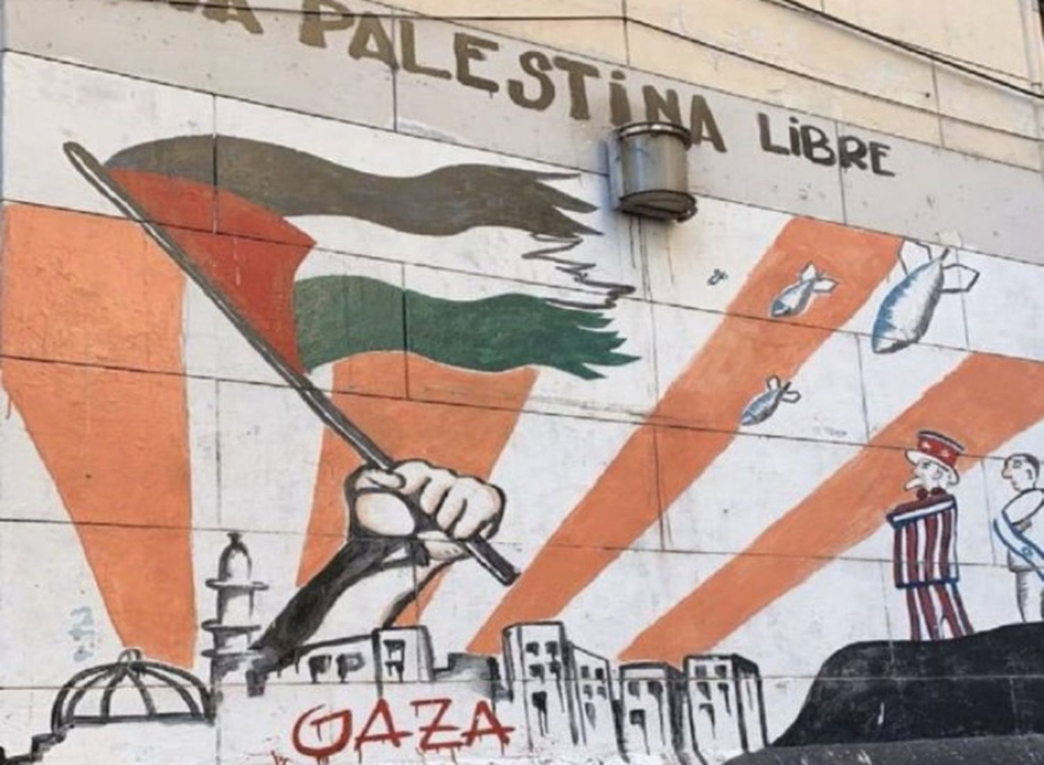 Cuestionan la existencia de un mural en apoyo a Palestina en la Facultad de Humanidades: “Ha quedado fuera de época”