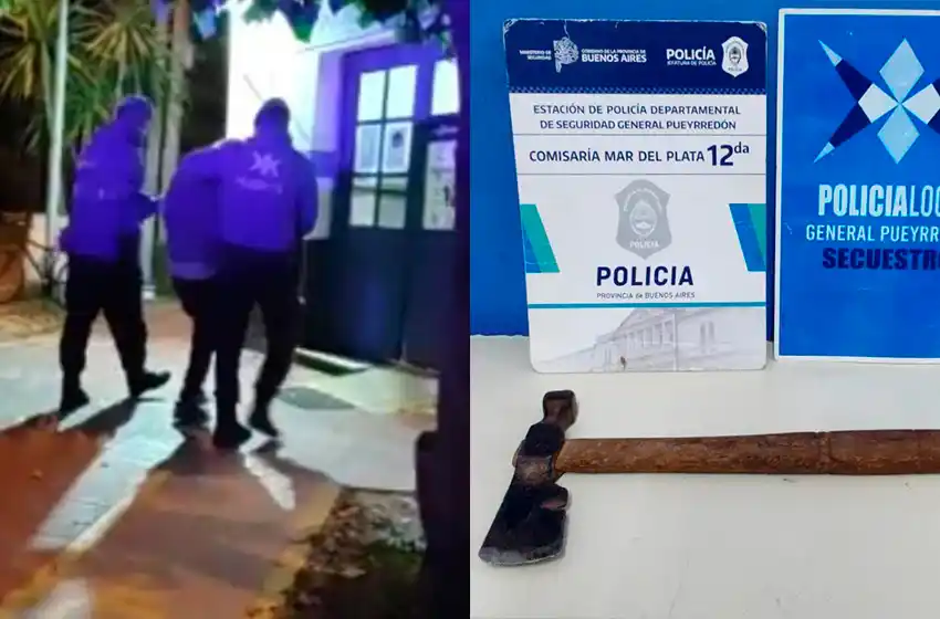 El "loco del Hacha": rompió una puerta y los dueños lo retuvieron hasta que llegó la policía
