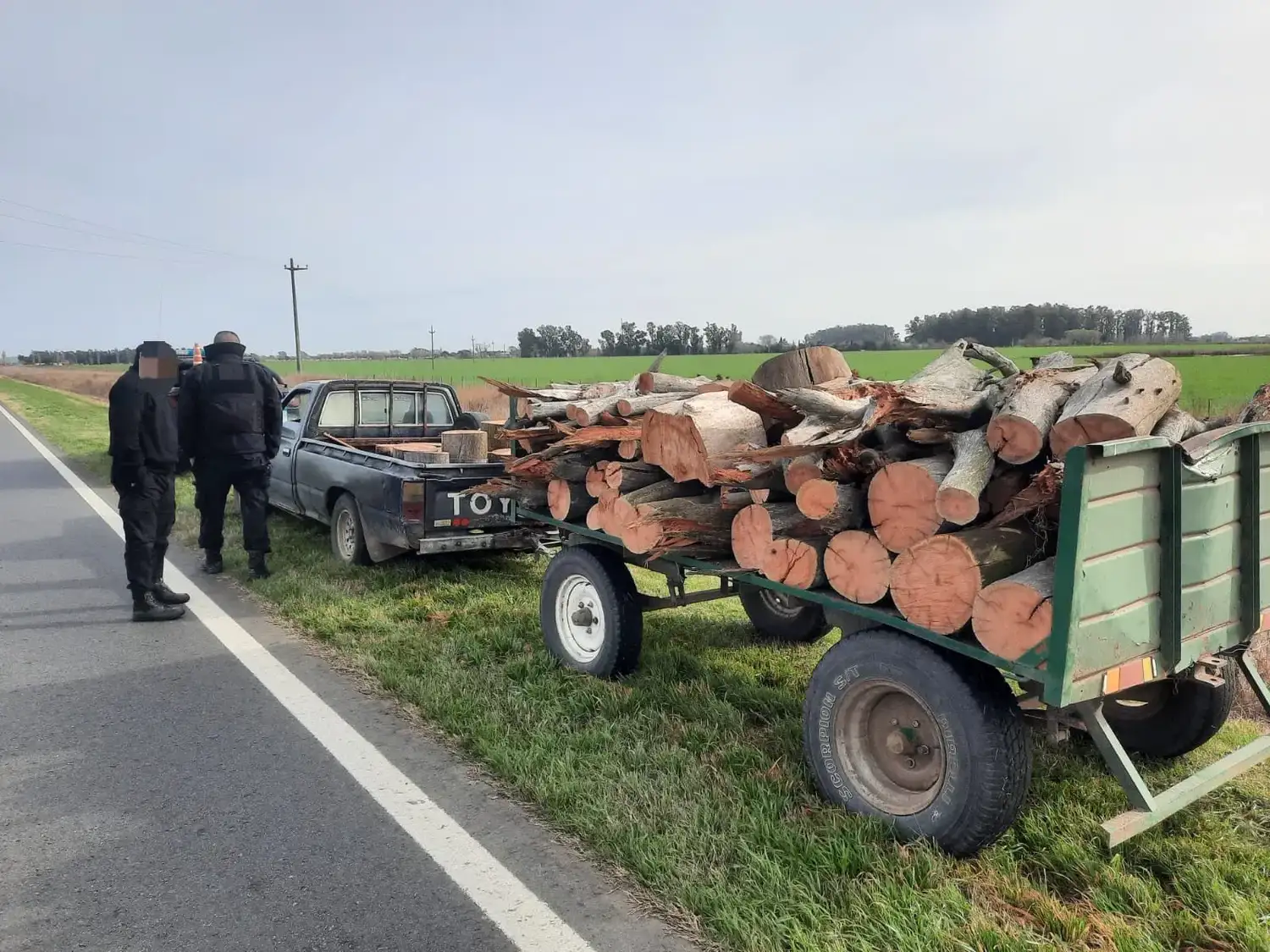La leña coincidía con la denunciada como sustraída del establecimiento rural. Foto: URVIII