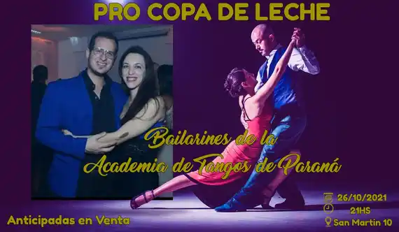 Pro Copa de Leche, sábado 16, 21 hs. "Tangueada de Lujo"