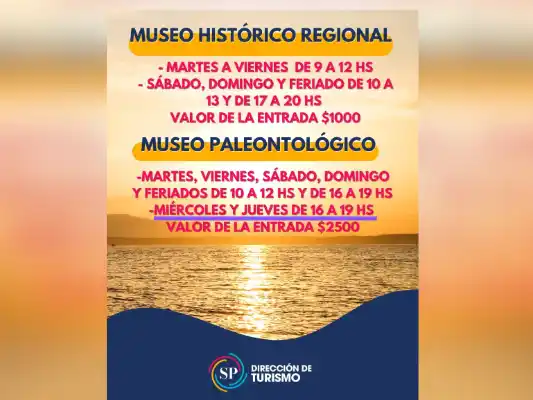 Horarios difundidos por la secretaría de Turismo