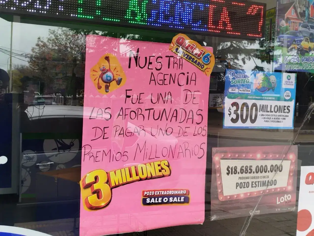 La agencia "El 19" vendió la otra boleta ganadora del Quini 6.