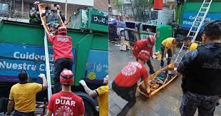 Rescataron a un hombre atrapado en un camión compactador de basura