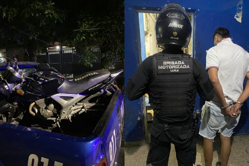 Motociclista detenido.