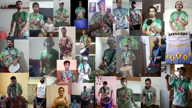 Carnaval en cuarentena: La batucada campeona le pone ritmo al sábado