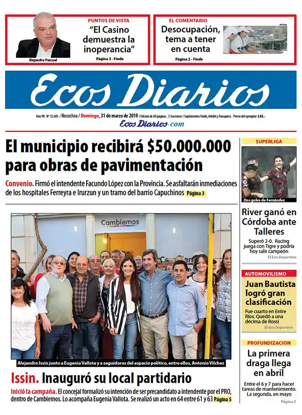 Tapa del 31 de marzo de 2019