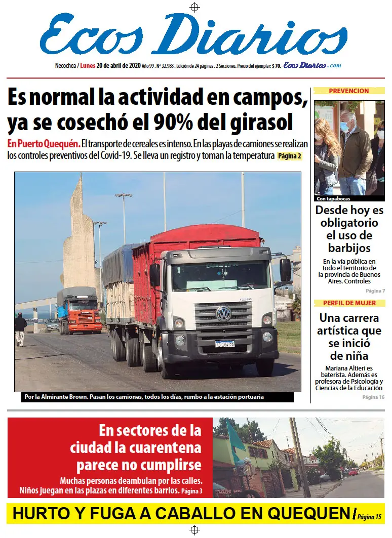 Tapa del 20 de abril de 2020