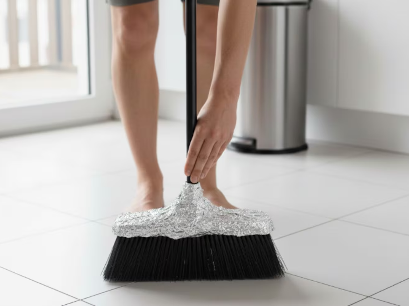 ¿Por qué envolver la escoba con papel aluminio mejora la limpieza? El truco casero que cada vez más personas usan