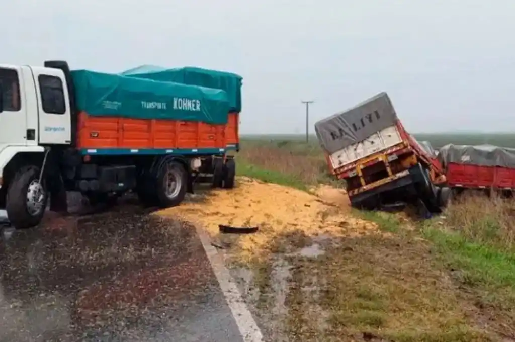 Terrible choque entre camiones deja un chofer muerto en Serodino