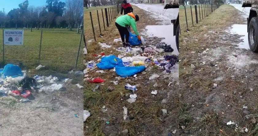 Volvieron a limpiar en Paso al 1400, porque otra vez arrojaron basura