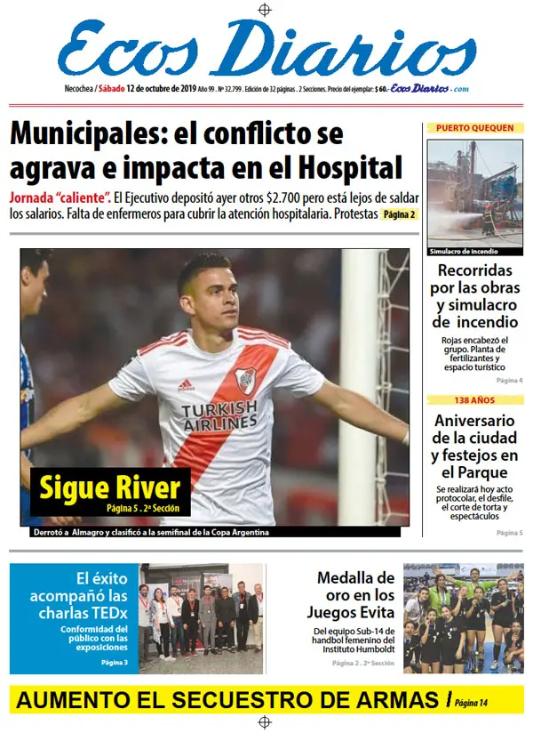 Tapa del 12 de octubre de 2019