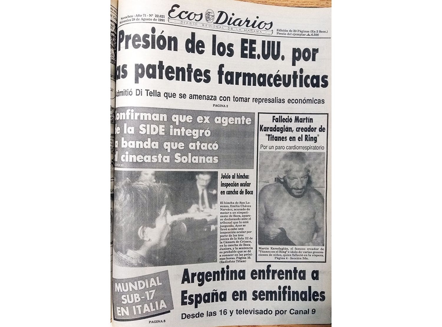 Miércoles 28 de Agosto de 1991