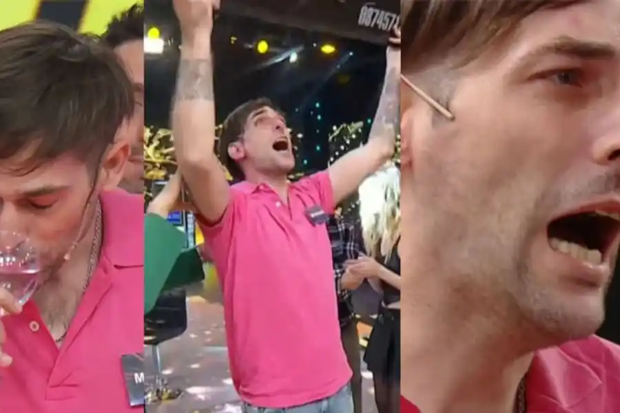 Se le bajó la presión, festejó alocadamente y negoció como un salvaje: el show del ganador de Los 8 Escalones