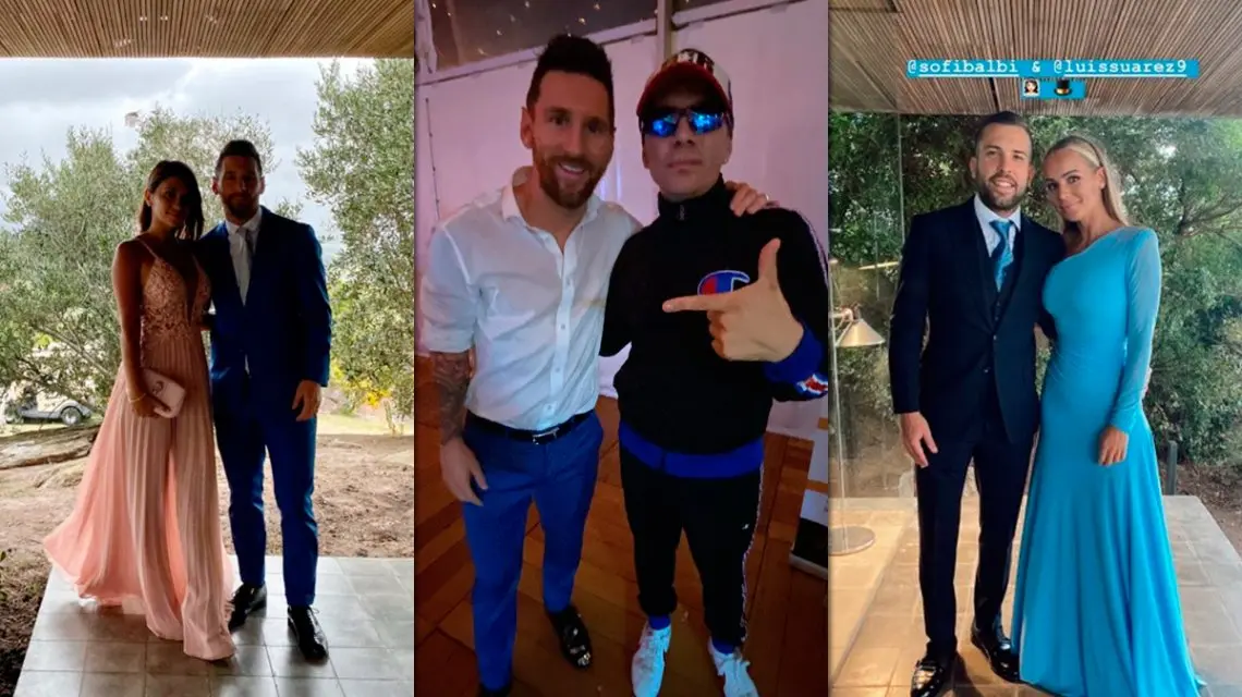 Messi, Neymar y ¡Pablito Lescano! en la boda de Sofía Balbi y Luis Suárez