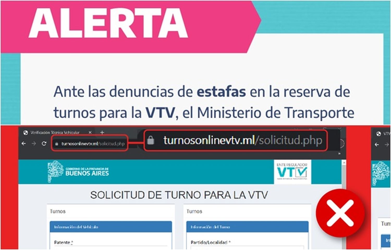 Robo de datos y dinero "phishing" con la VTV: Alertan por sitio falso para sacar turno