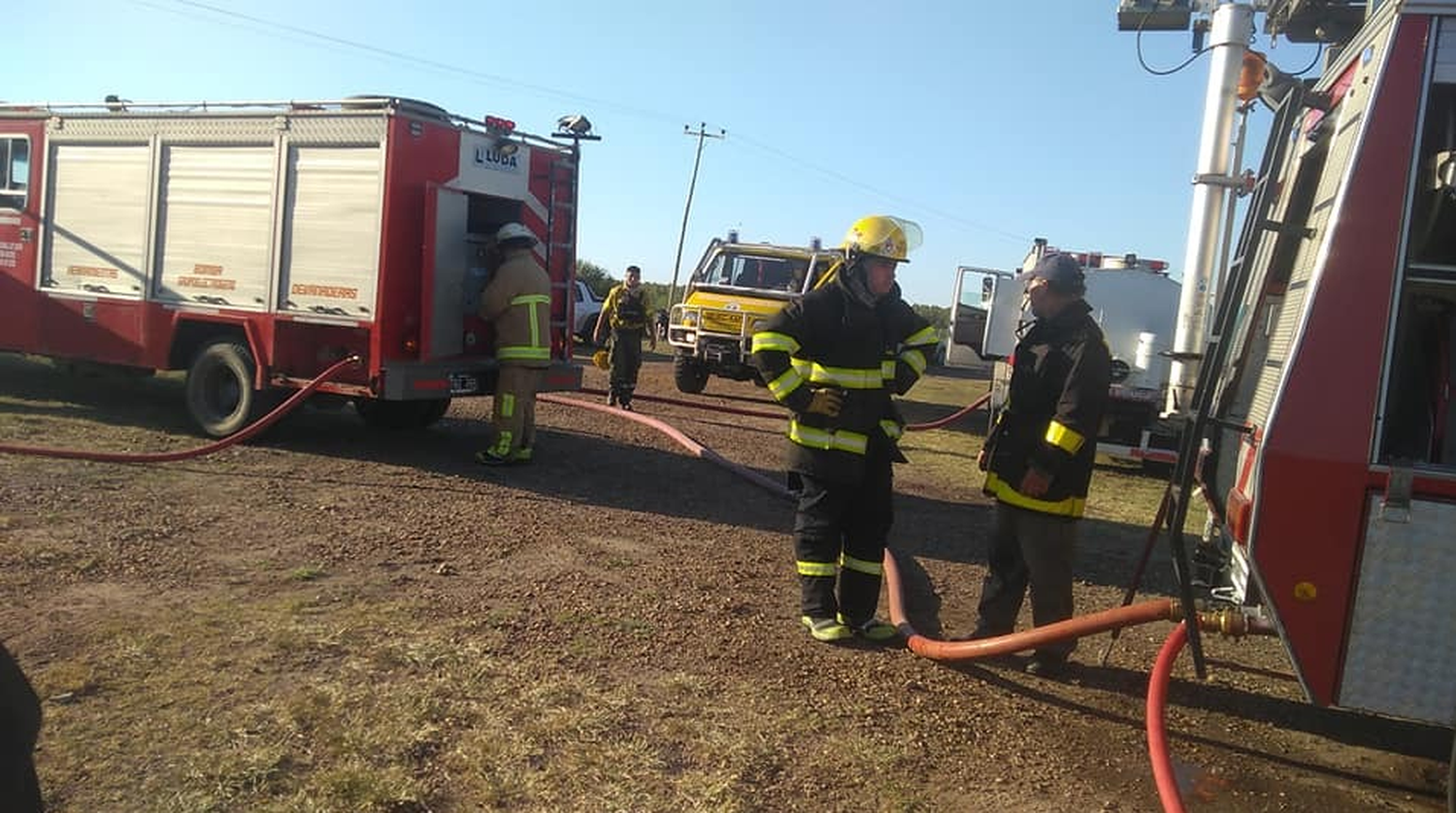 Incendio en varias hectáreas de trigo sobre Ruta 22