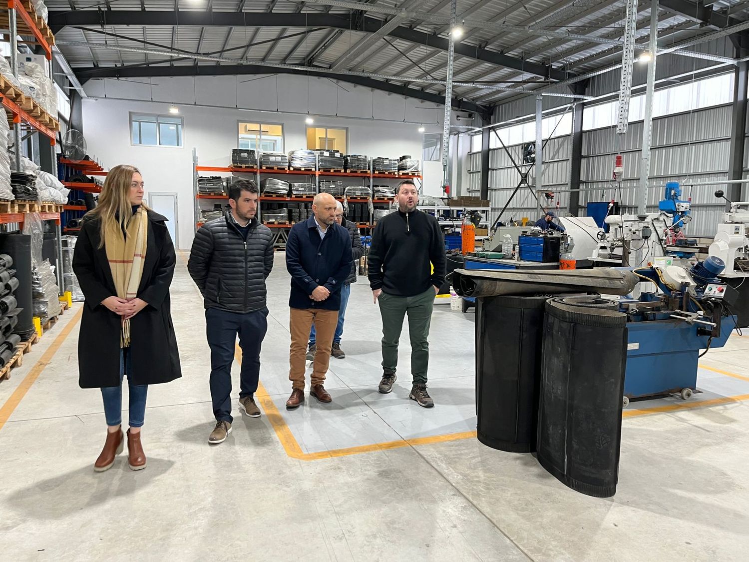 Vicente, Chiarella y Puccini, visitando empresas del Parque Industrial "La Victoria".