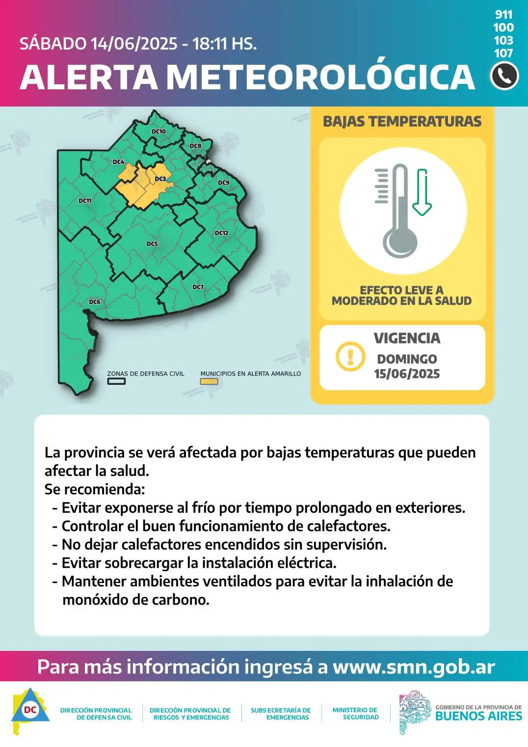 alerta domingo 15 junio