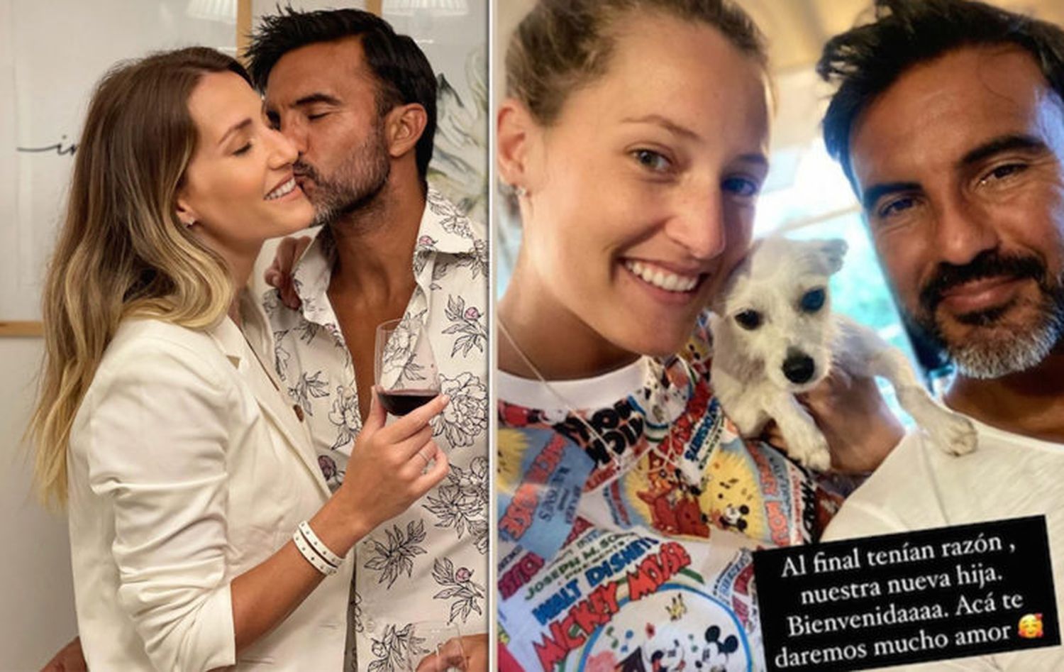 Mica Viciconte y Fabián Cubero presentaron a su perrita