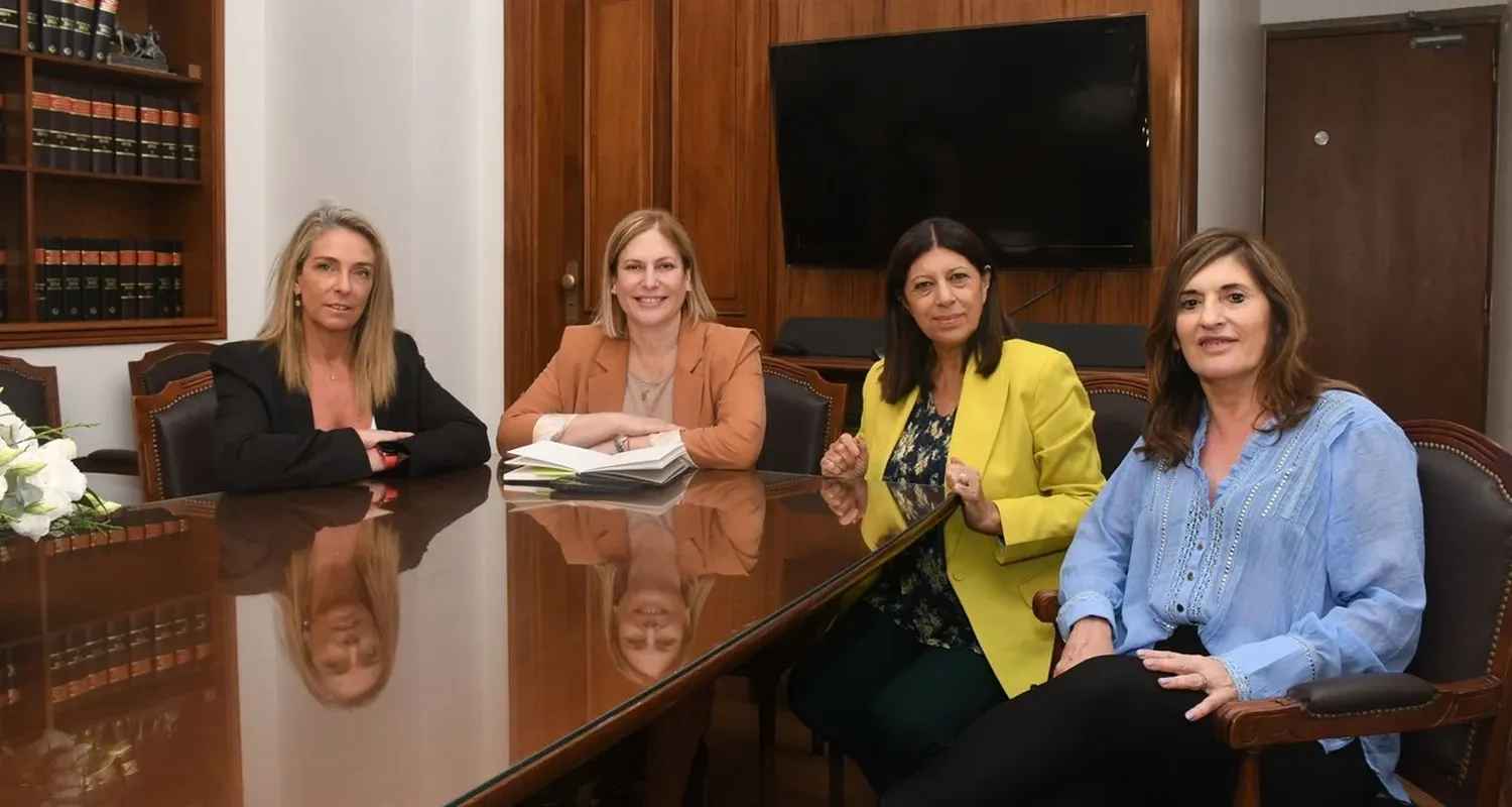 Schmuck, Scaglia, García y Molina reunidas en dependencias de la vicegobernación. Crédito: Flavio Raina