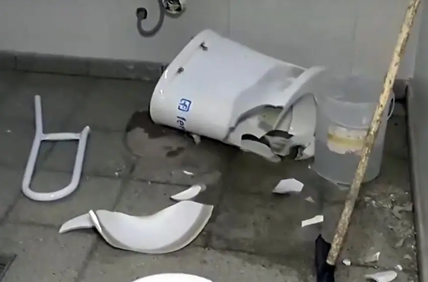 Robaron siete inodoros en una escuela y provocaron destrozos