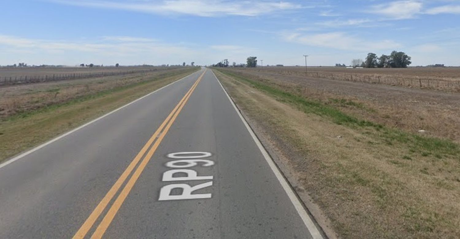 La colisión fue el Km. 136 de Ruta Provincial 90. Foto: Street View.