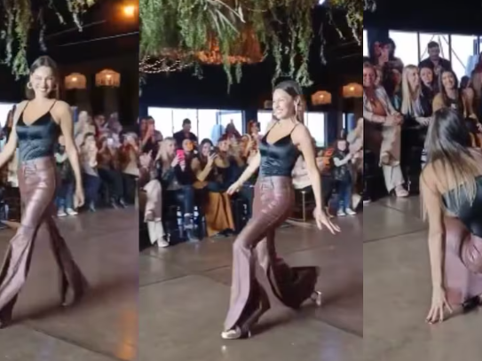 Pampita se cae tres veces en un desfile en Córdoba