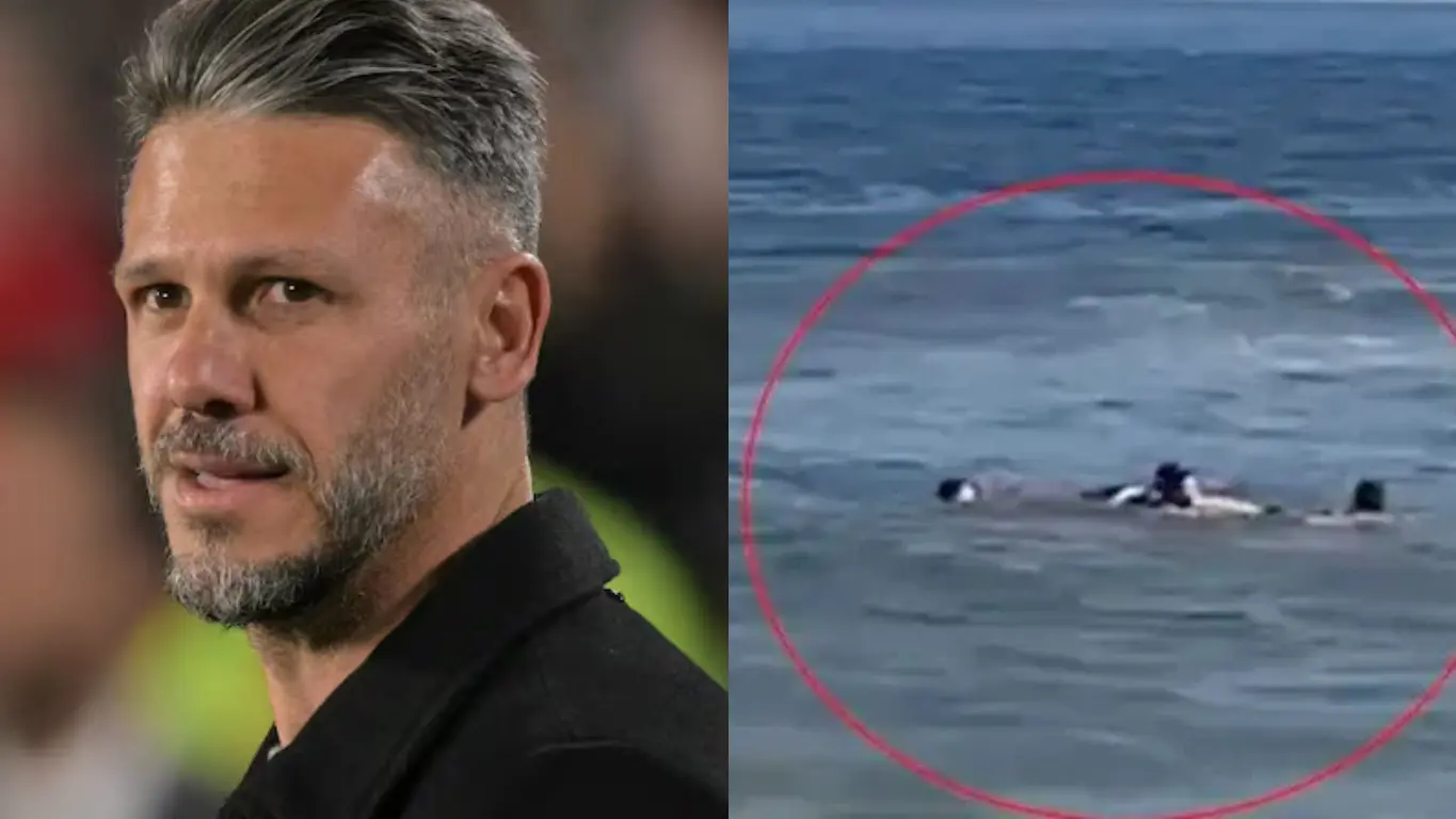 Video: Martín Demichelis y su familia debieron ser rescatados del mar durante sus vacaciones en Punta del Este