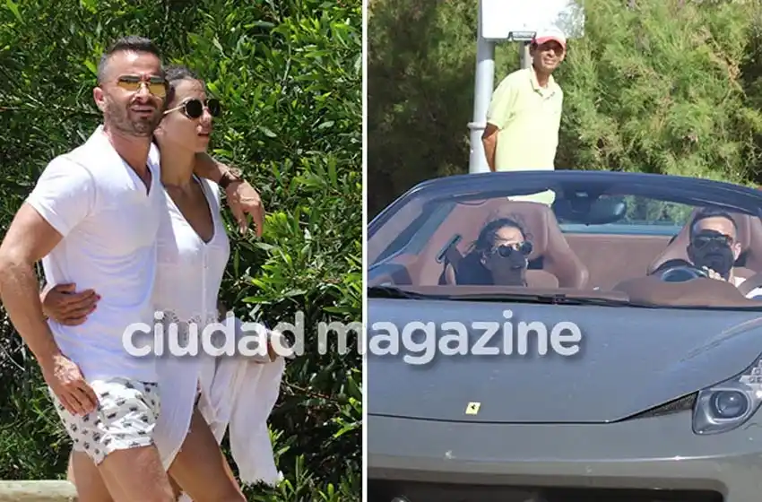 ¡Qué top!: Cinthia Fernández y su novio rosarino pasearon en una Ferrari por Punta del Este