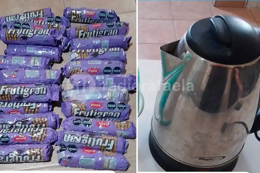 Se metió a una escuela y se llevó una pava eléctrica y gran cantidad de masitas “Frutigran”