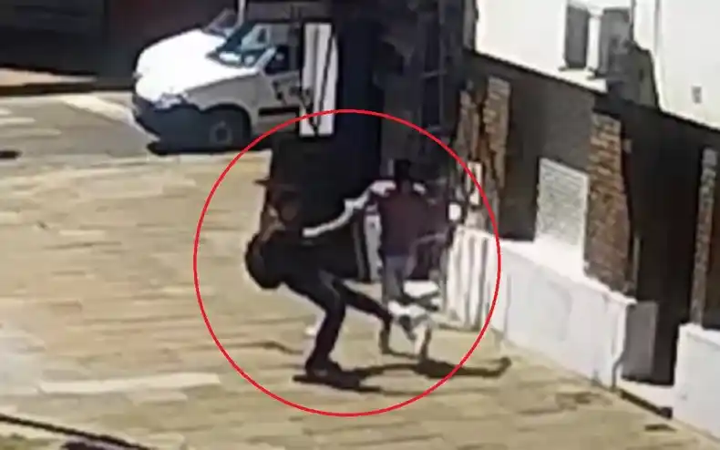 Video: robó un celular y lo bajaron de una patada