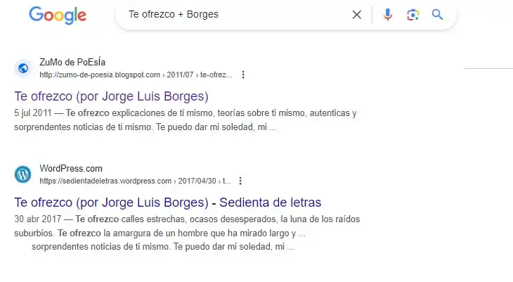 Borges en el buscador