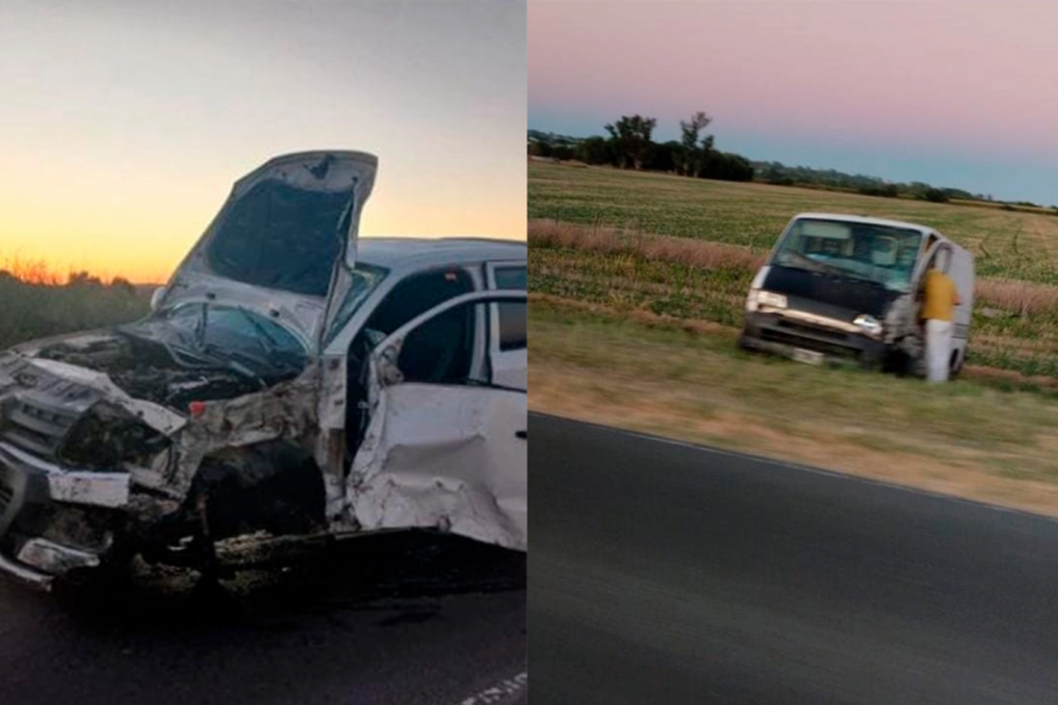 Conductor se durmió, cruzó de carril y chocó de frente a una camioneta en la ruta