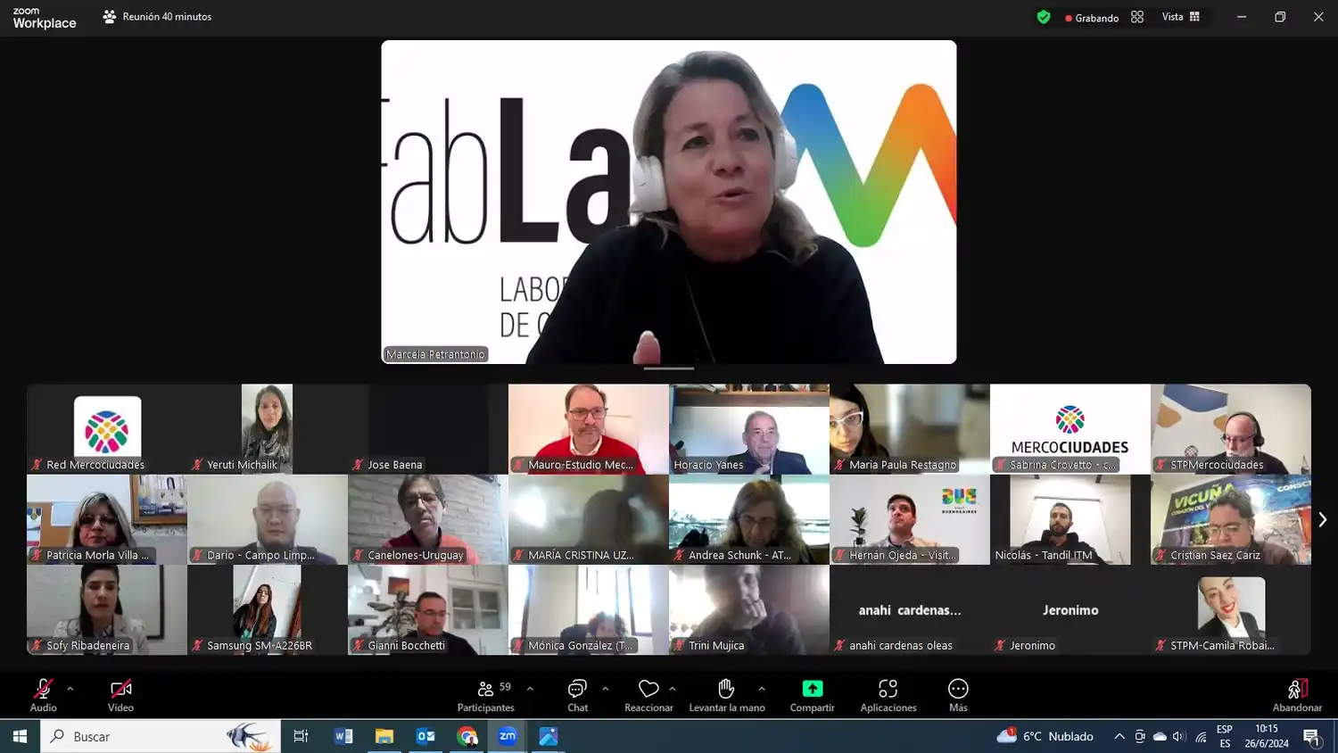 Petrantonio, durante su alocución en la reunión virtual.