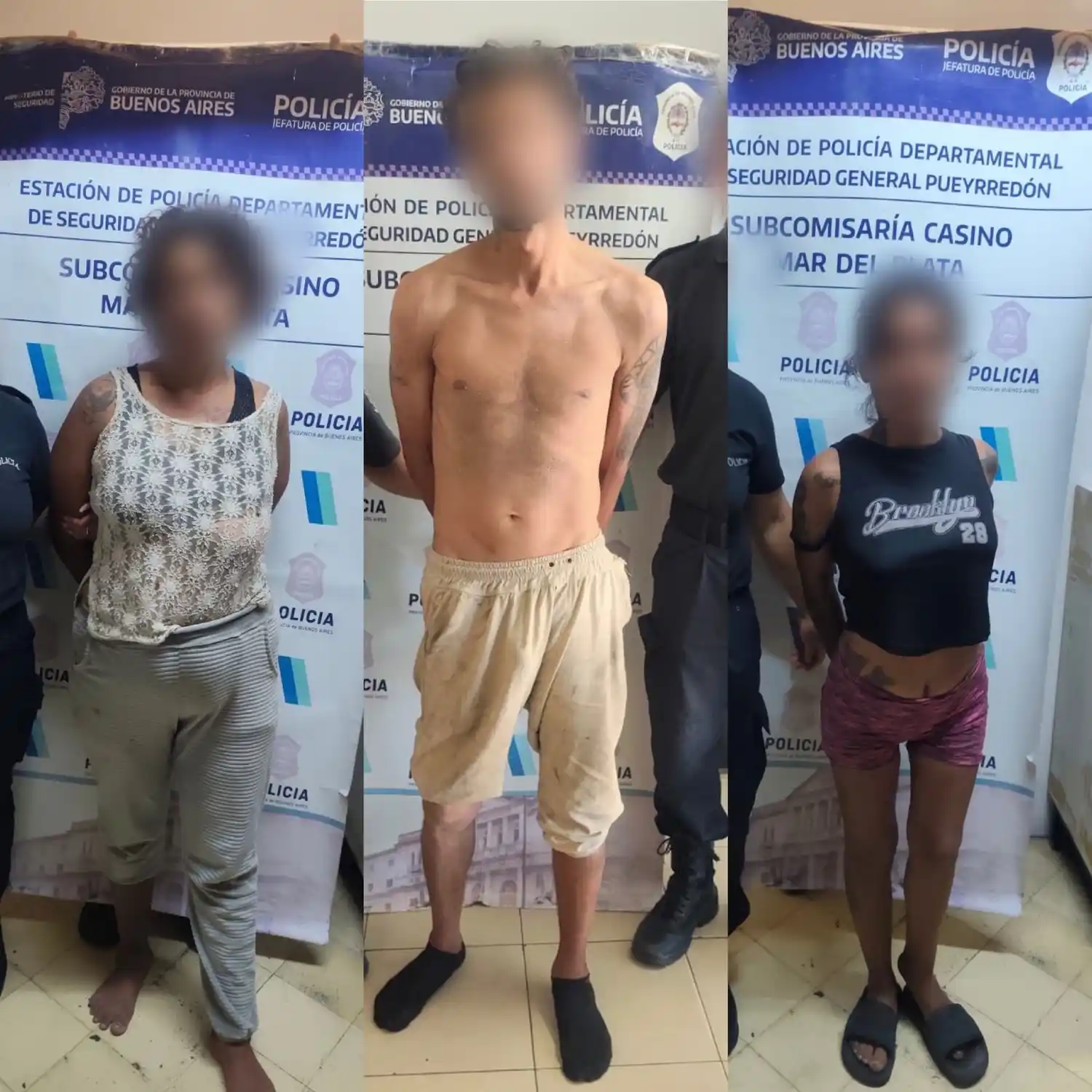 Se trata de un hombre de 37 años y dos mujeres de 32 y 36, quienes estaban en estado de ebriedad y generaban disturbios en la zona.