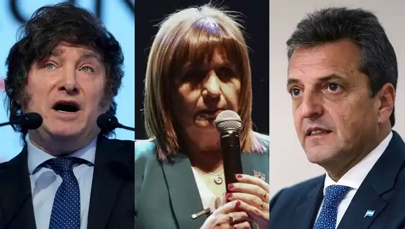 Sergio Massa con su cruz, Patricia Bullrich con su karma y Javier Milei con sus perros
