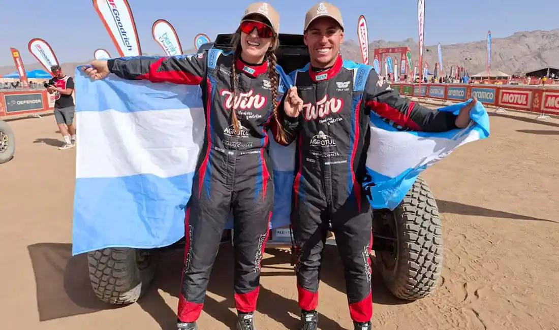 Nicolás Cavigliasso y Valentina Pertegarini, el matrimonio cordobés que lidera el Rally Dakar