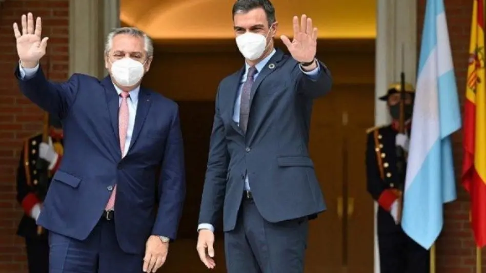 Alberto recibe al presidente español Pedro Sánchez en Casa Rosada
