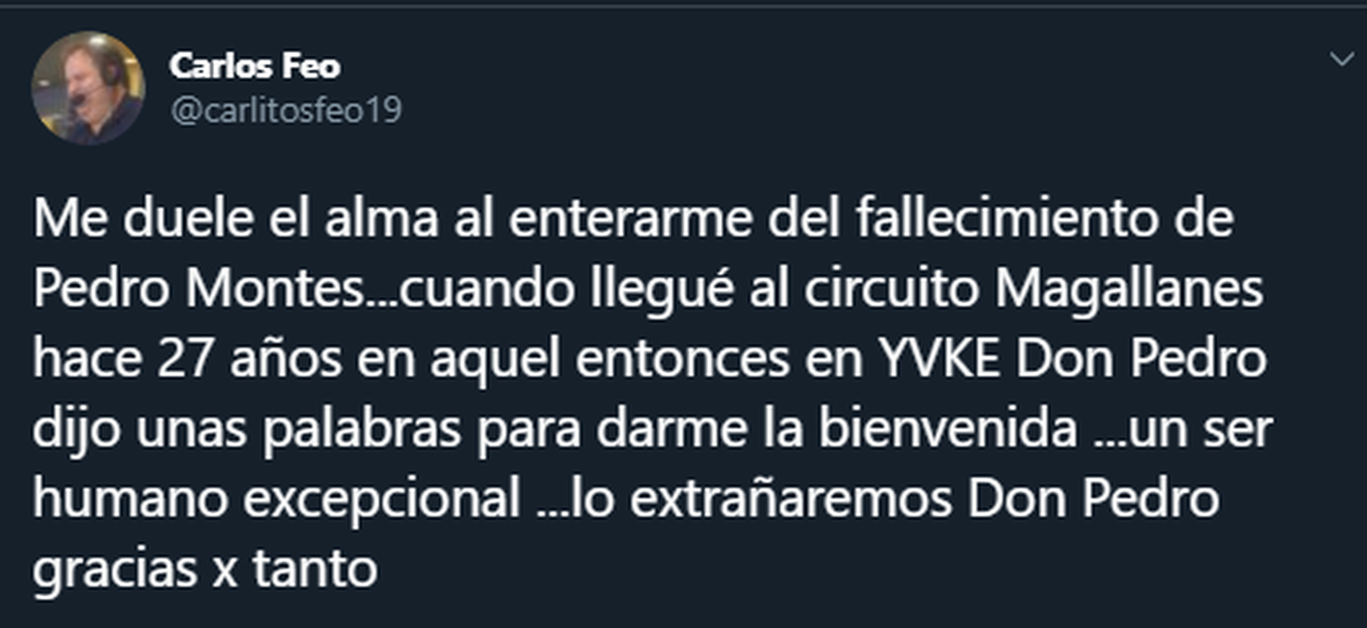 Amigos recuerdan a Pedro Montes por su don de gente. Foto: Twitter