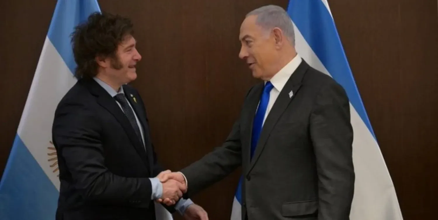 Javier Milei y el encuentro "mano a mano" con Benjamin Netanyahu. Crédito: Oficina de Prensa del primer ministro de Israel